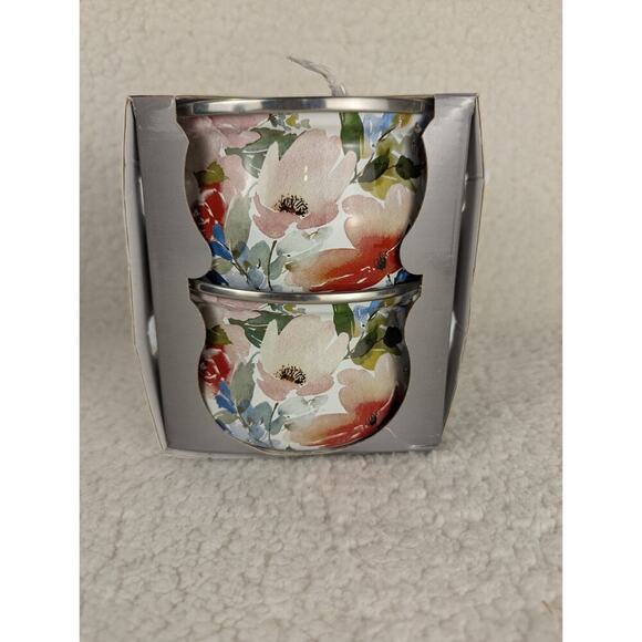 Crofton Mini Porcelain Enamel Casserole FLORAL WHITE 1 Quart 4pc Set NOS - Picture 3 of 5